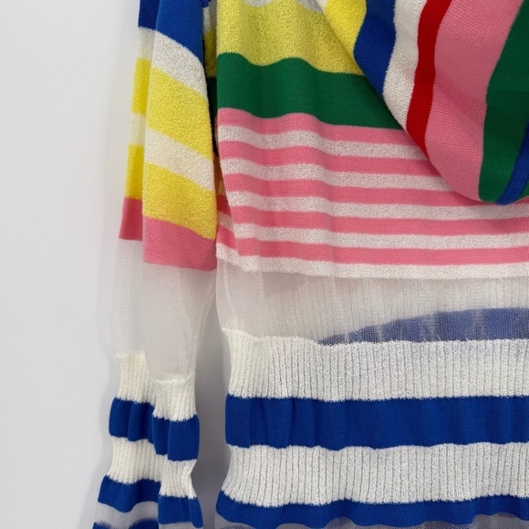 Mira Mikati Striped Cotton Blend Mixed Media Hoodie Sweater Size 40 or US 8 - Picture 11 of 14